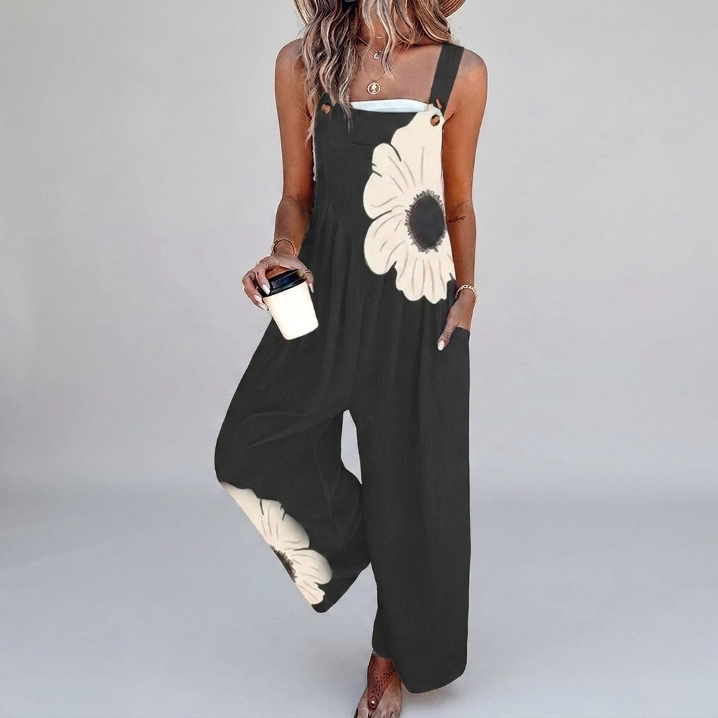 Yvette | Overol con flor bohemia con contraste