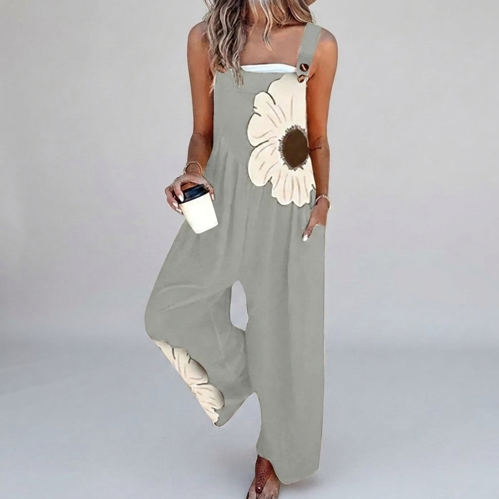 Yvette | Overol con flor bohemia con contraste