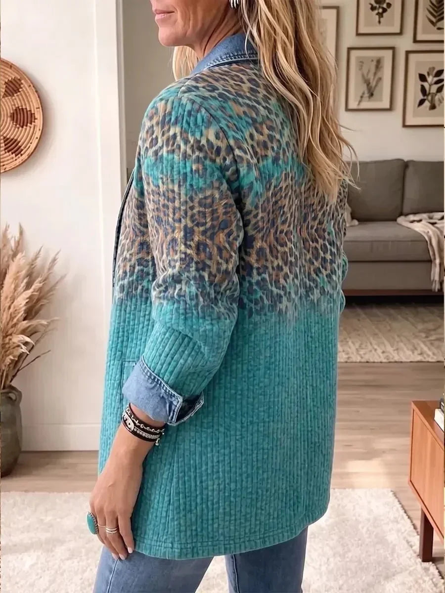 Kristýna | Vintage džínová bunda s leopardím vzorem