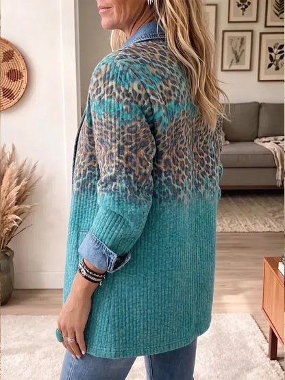 Kristýna | Vintage džínová bunda s leopardím vzorem