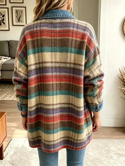 Alžběta | Barevná vintage džínová bunda s patchworkem