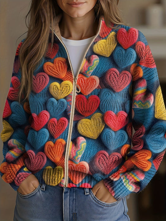 Ximena™ | Cárdigan con corazones de colores