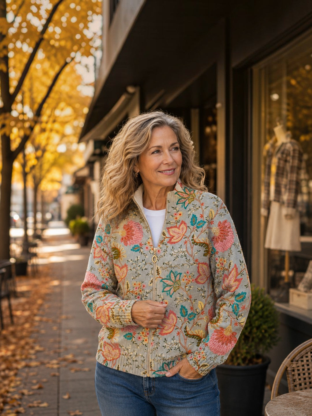 Lucía™ | Cárdigan con estampado de jardín