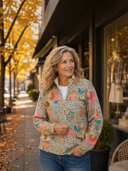 Lucía™ | Cárdigan con estampado de jardín