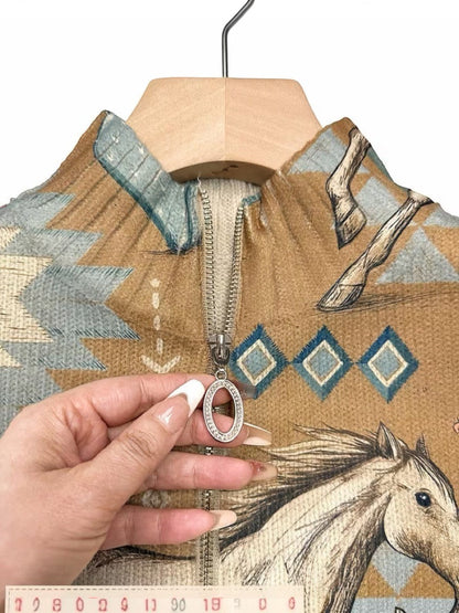 Camila™ | Cárdigan con caballos y cactus