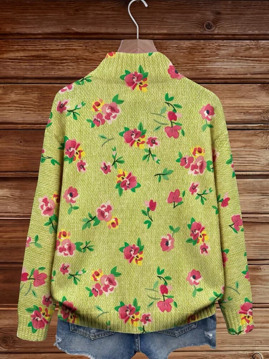 Renata™ | Cárdigan verde con estampado floral