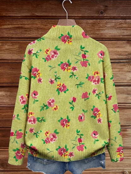 Renata™ | Cárdigan verde con estampado floral