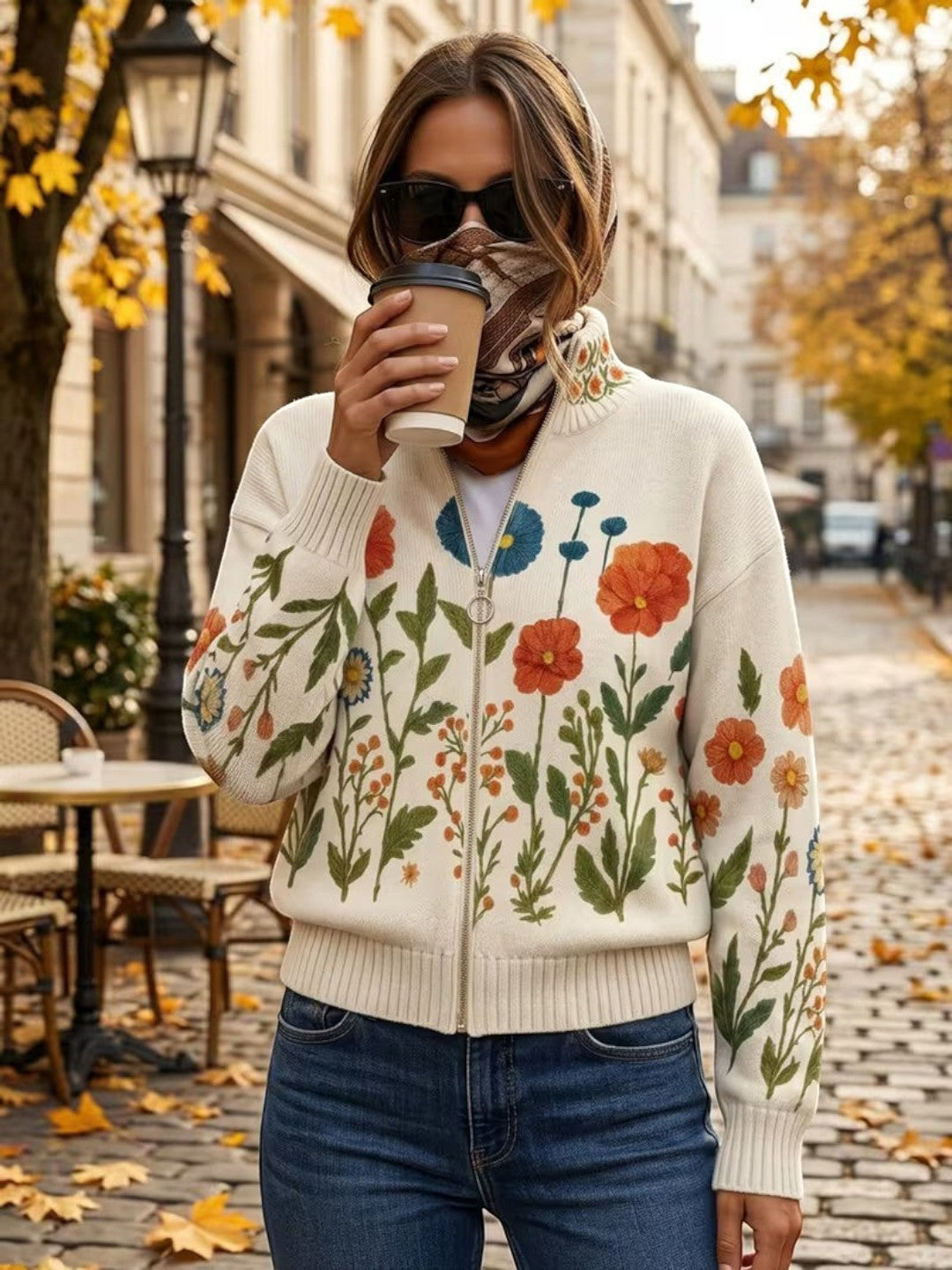 Natalia™ | Cárdigan con flores silvestres