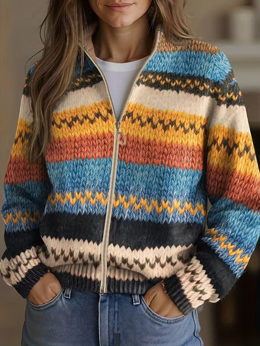 Paulina™ | Cárdigan con zigzag de colores