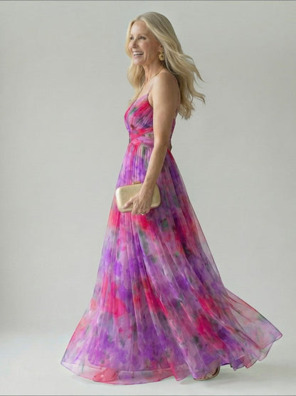 Emilia Vestido largo con degradado en rosa
