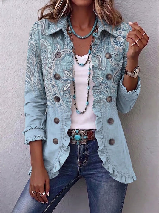 Dana | Vintage bunda s paisley vzorem a volánky