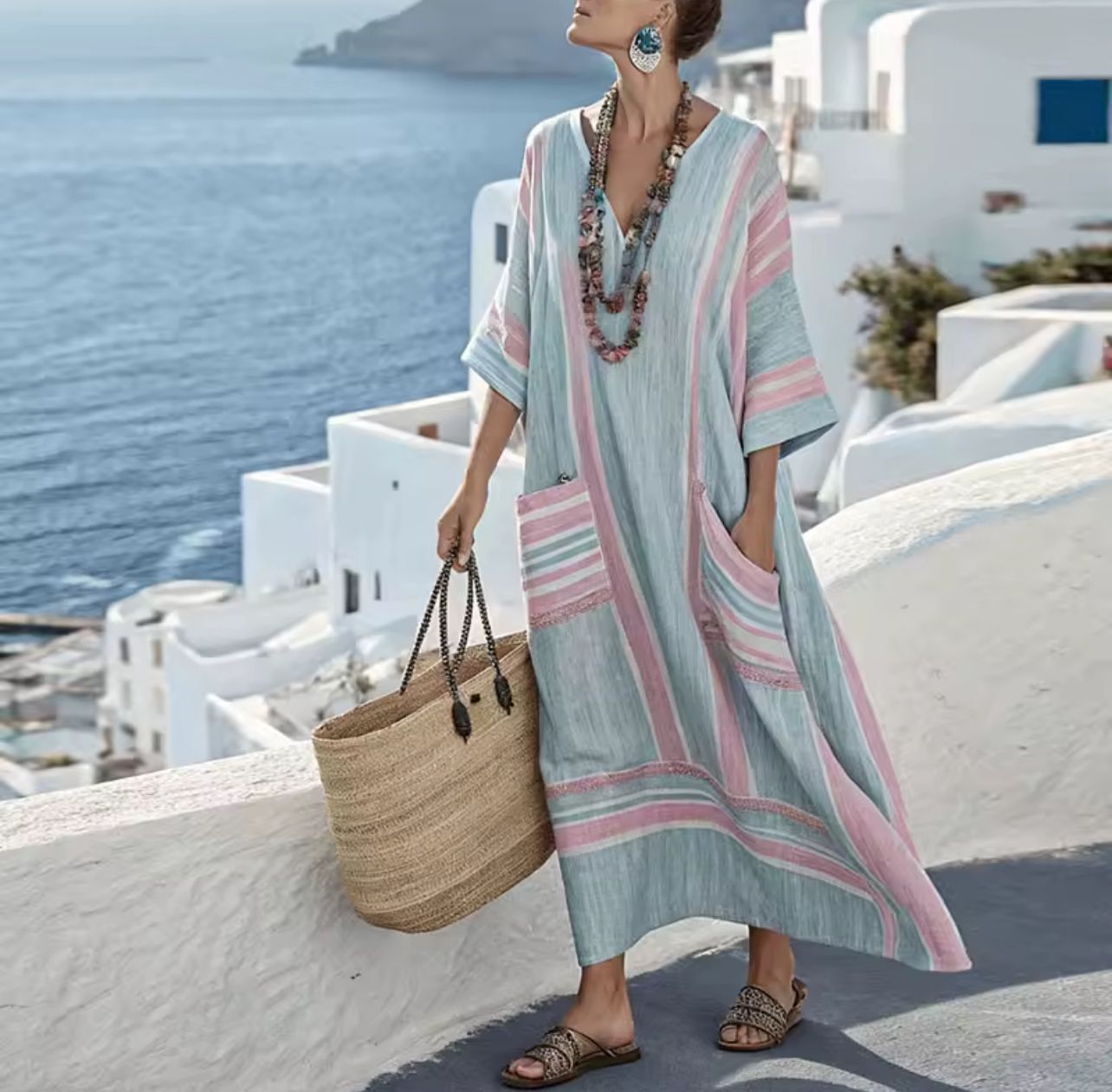 Nieves | Vestido de Lino Elegante para el Verano